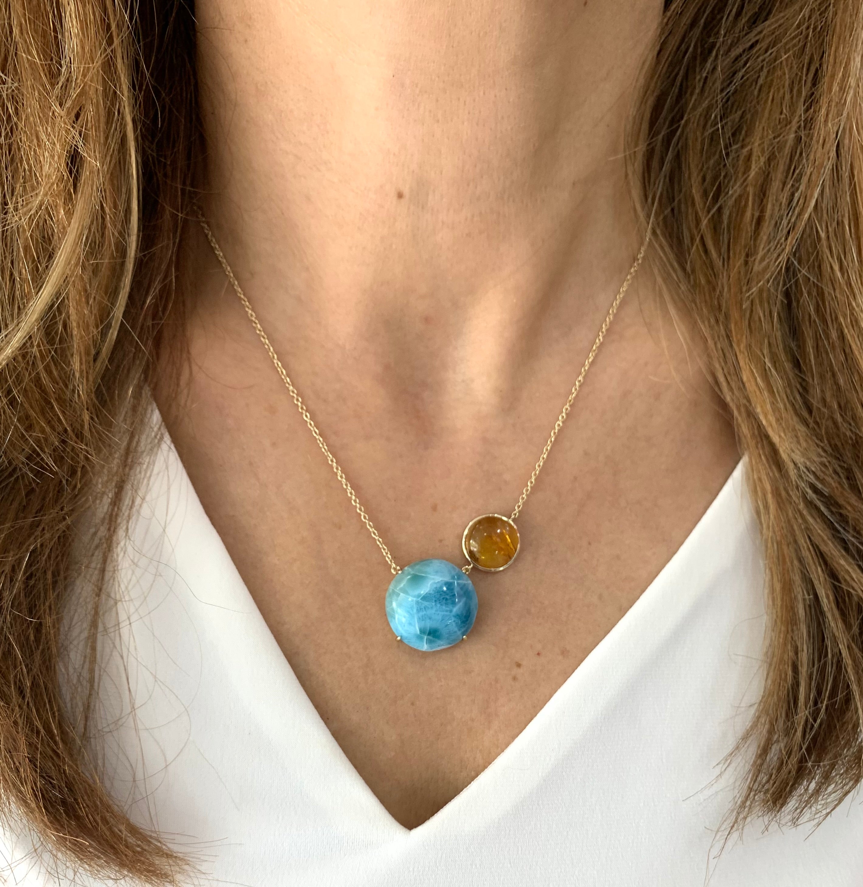 Collar Larimar/Ámbar