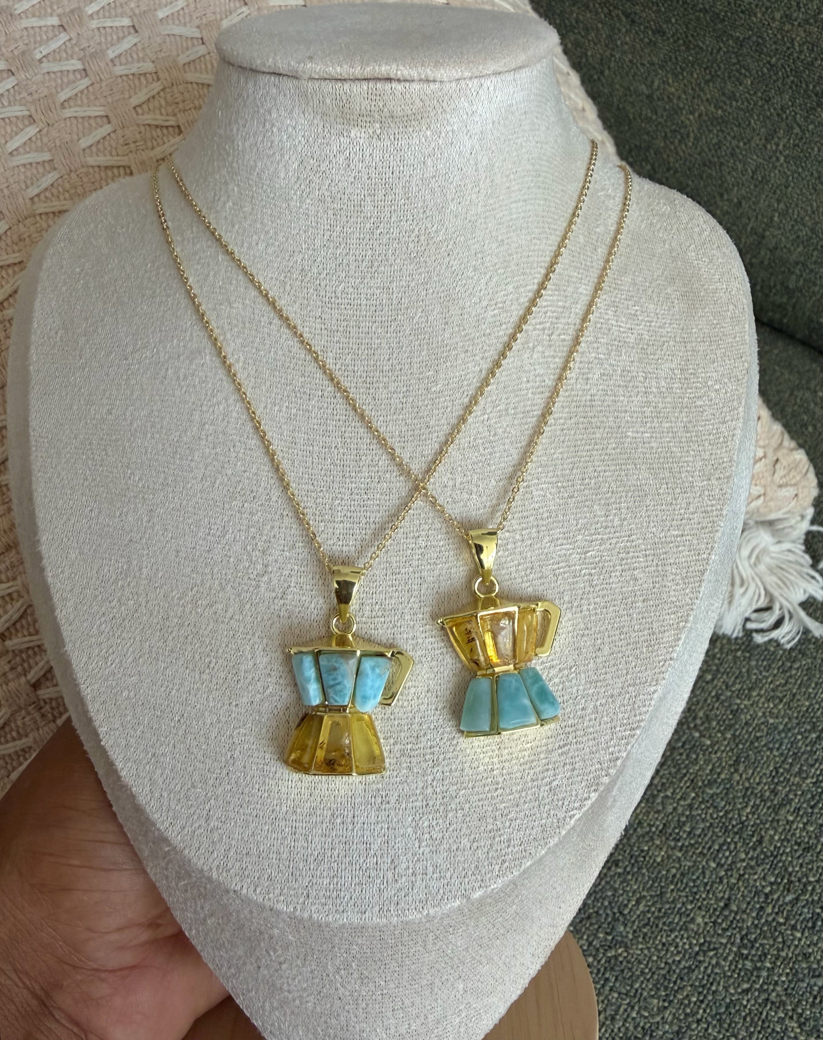 Grecas en Larimar y Ámbar