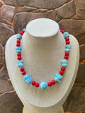 Coral rojo + Larimar