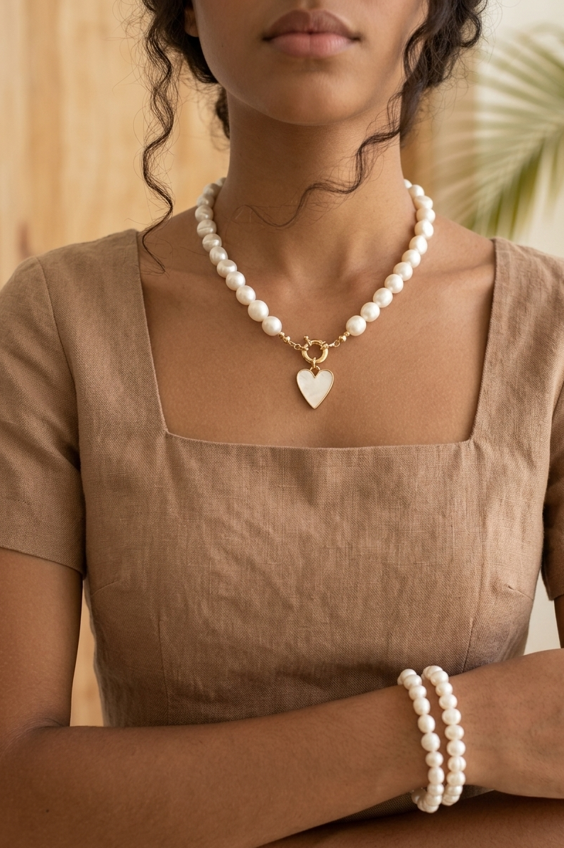 Collar Perlas de agua dulce + pulseras