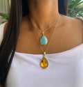 Gotas en Larimar y Ámbar
