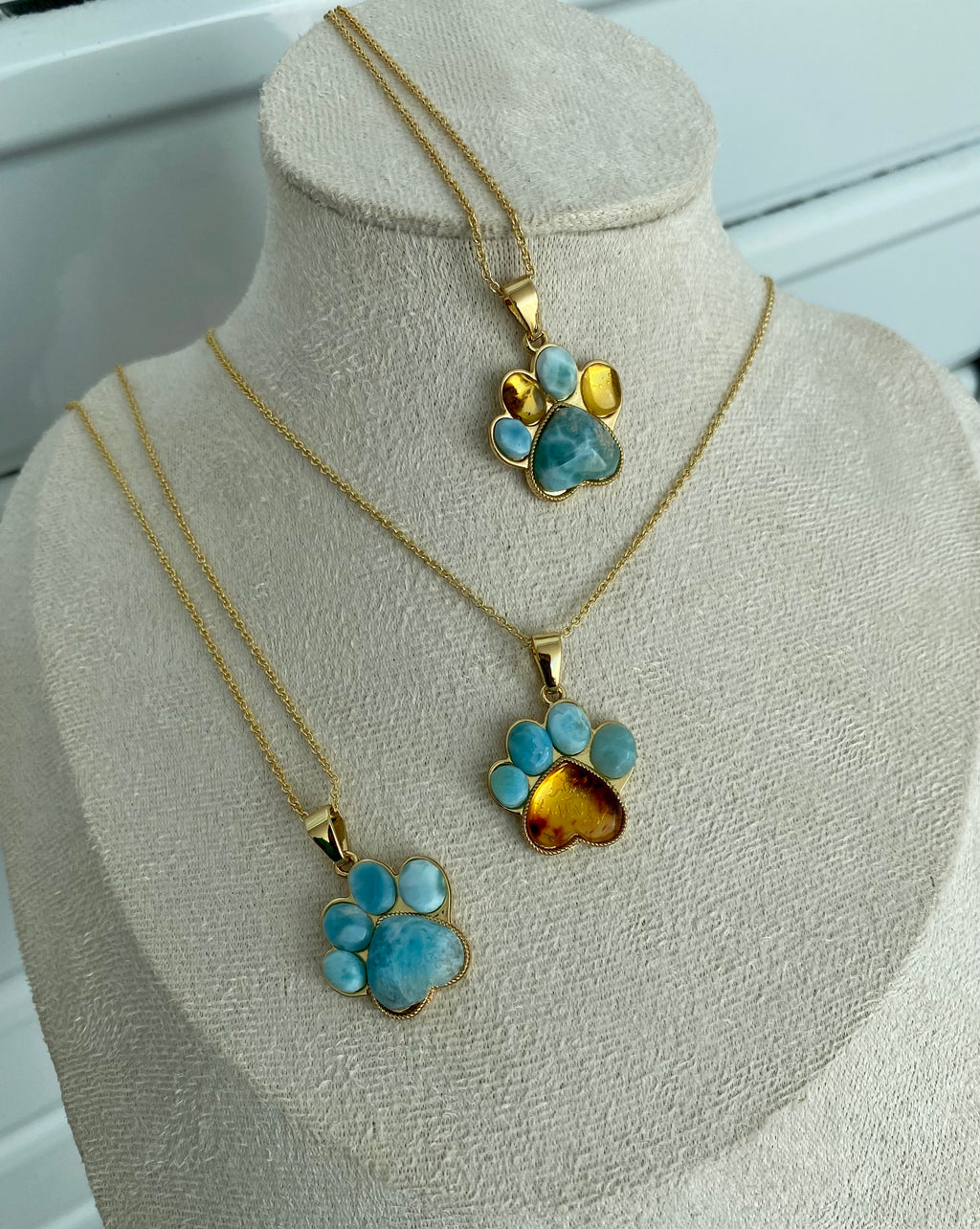 Cadenas Larimar y Ámbar