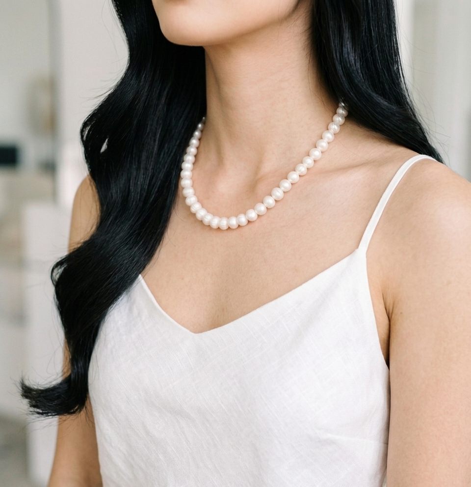 Collar en perlas de agua dulce