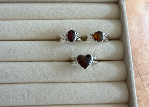 Anillos reversibles en Plata 925, Larimar y Ámbar
