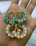 Argollas Perlas de río / Larimar