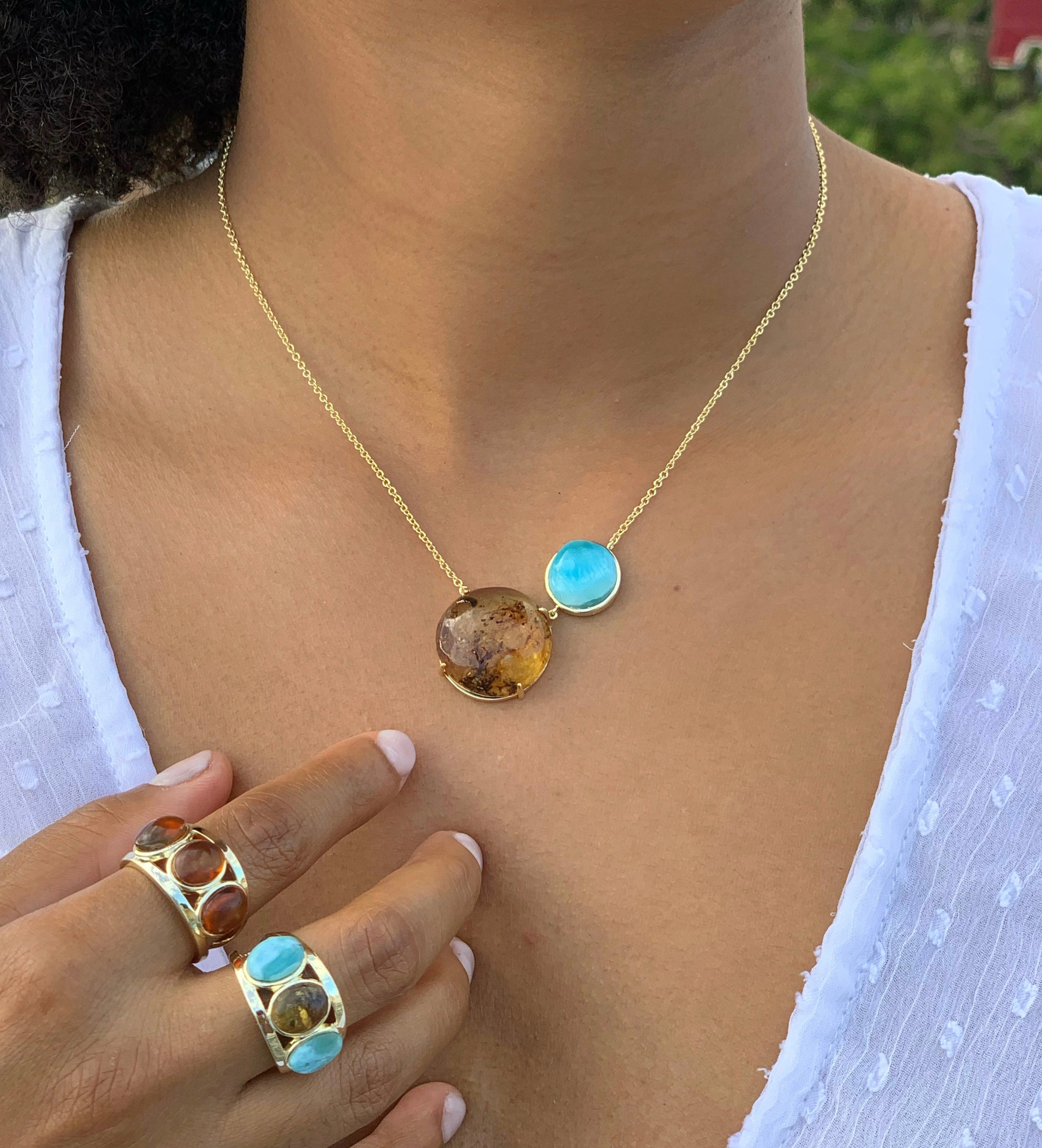 Collar Ámbar/Larimar