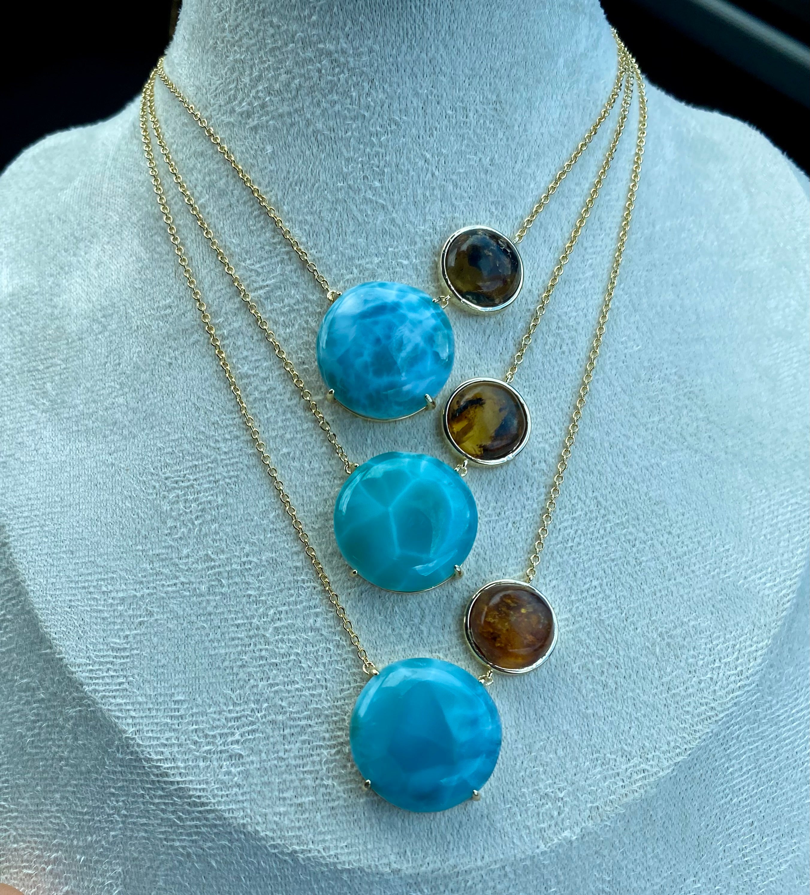 Collar Larimar/Ámbar