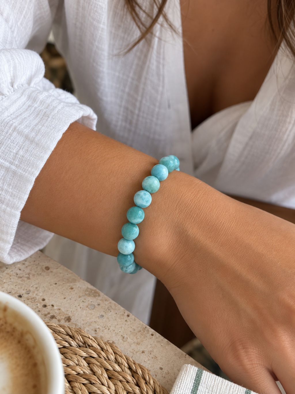 Pulsera en Larimar genuino