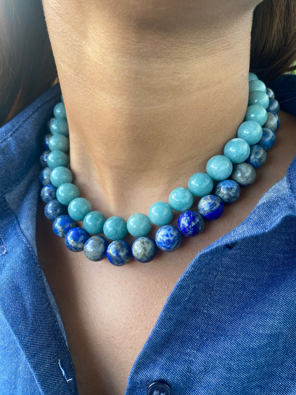 Collares en Aguamarina y Lapislázuli