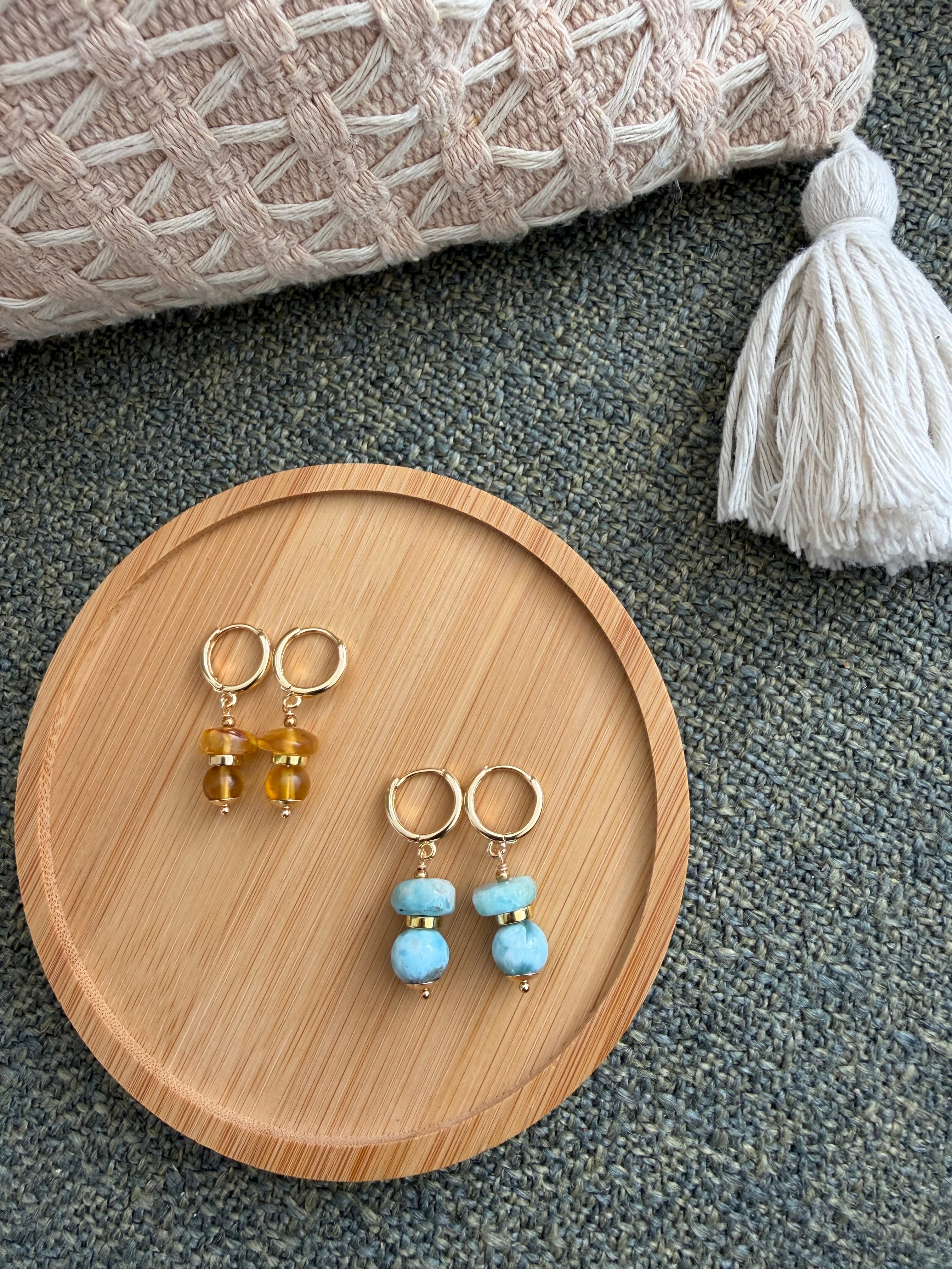 Aretes Ámbar / Larimar