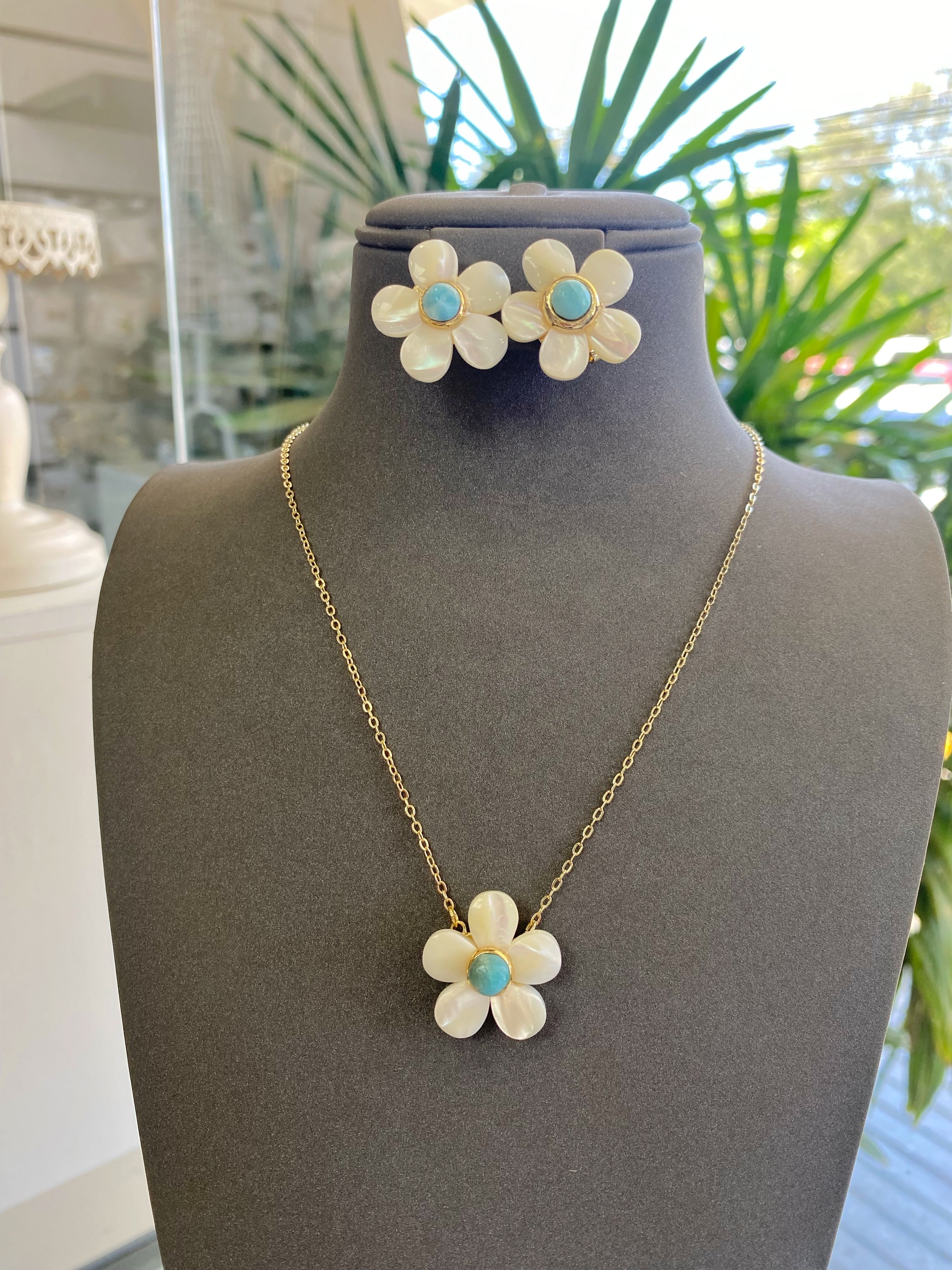 Set en nácar + Larimar / Ámbar