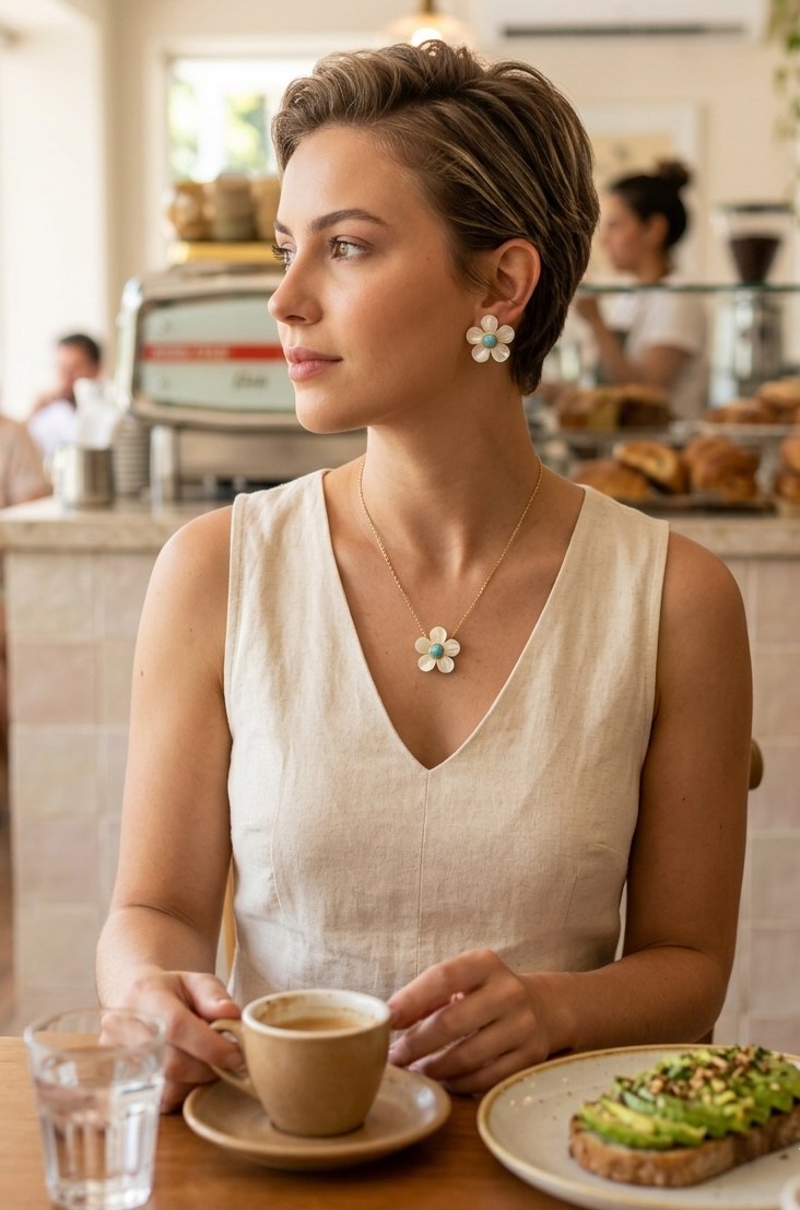 Set en nácar + Larimar / Ámbar