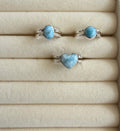 Anillos reversibles en Plata 925, Larimar y Ámbar