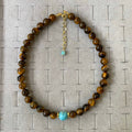 Choker Ojo de tigre + Larimar