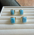 Anillo rectangular en Larimar